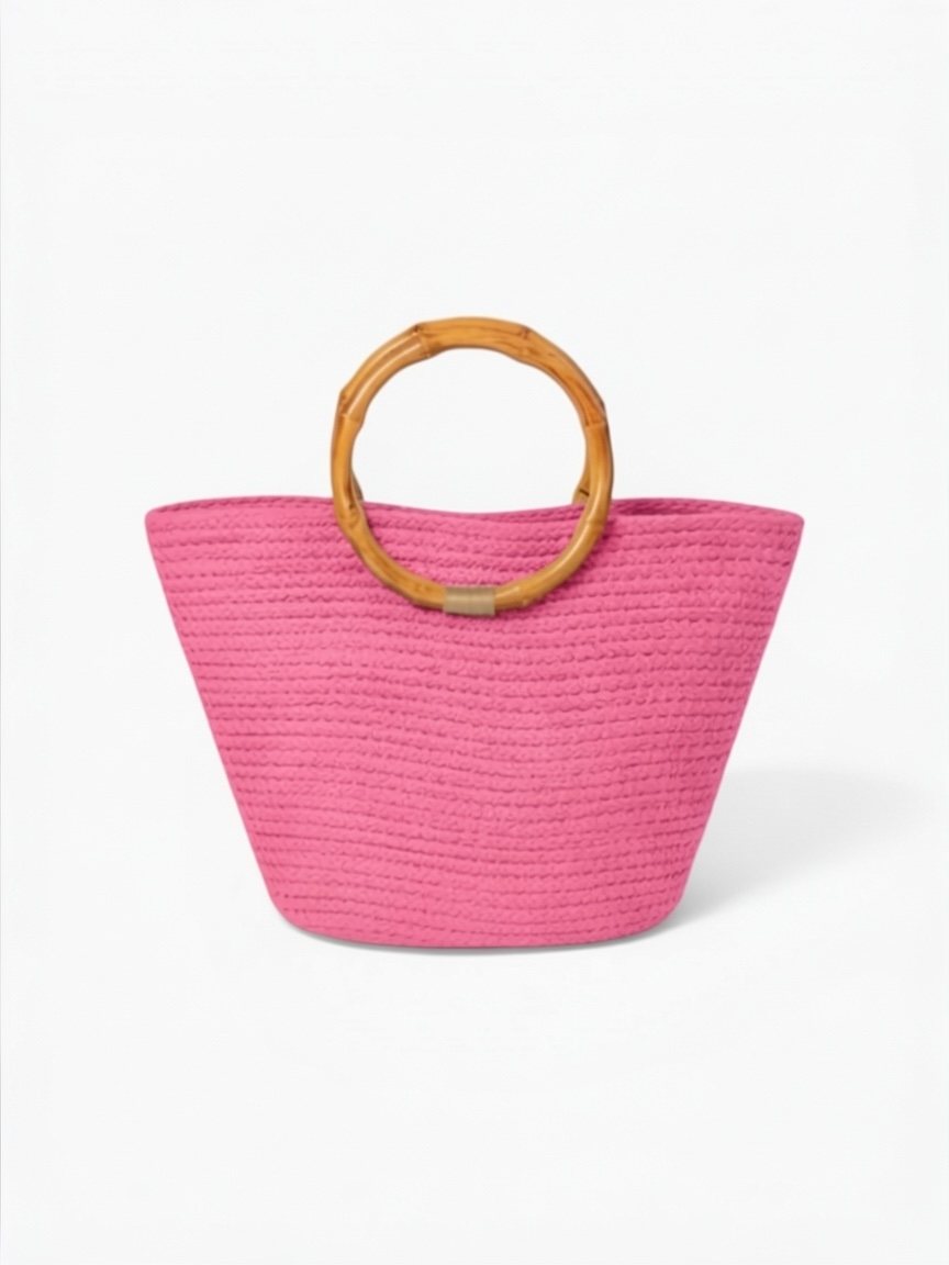 Intertwine Palm Handbag-Barbie Pink