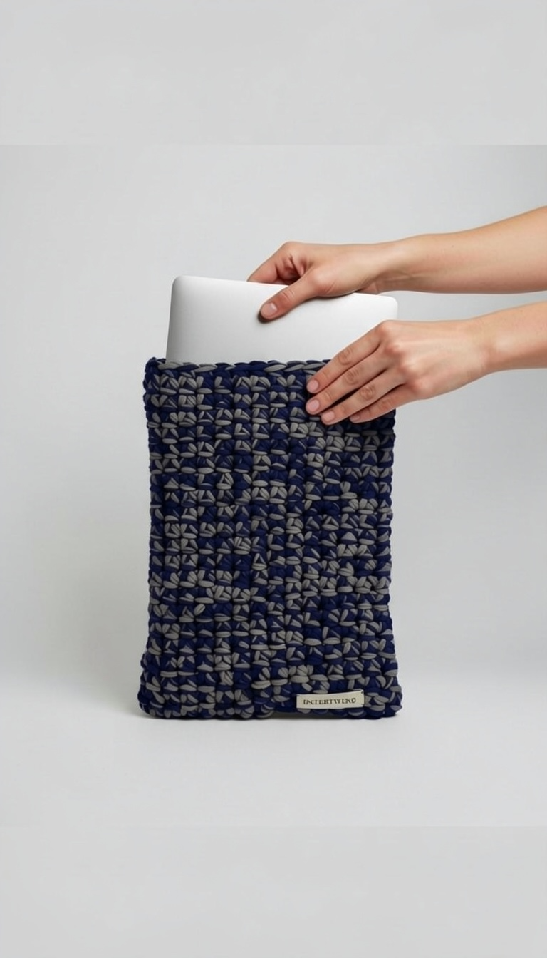 Dual Tone Navy Grey Laptop Sleeve