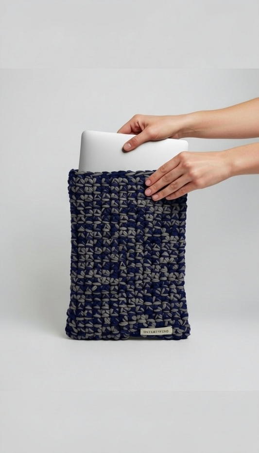 Dual Tone Navy Grey Laptop Sleeve